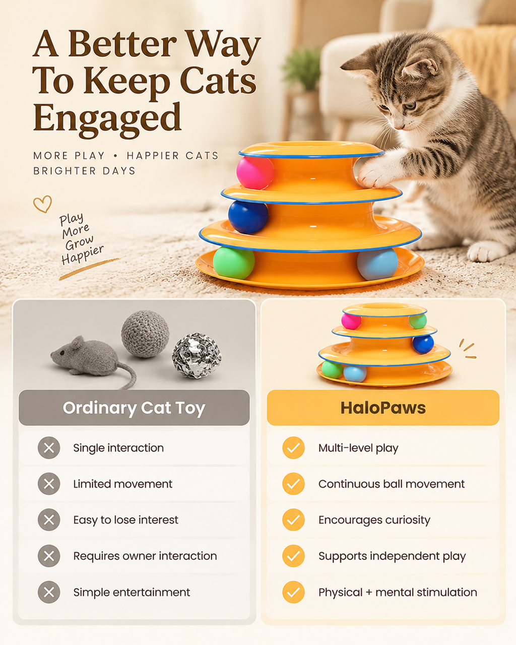 Interactive Ball Track Cat Toy