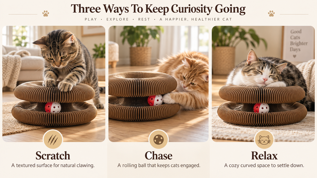 CurlNest 3-in-1 Interactive Cat Toy