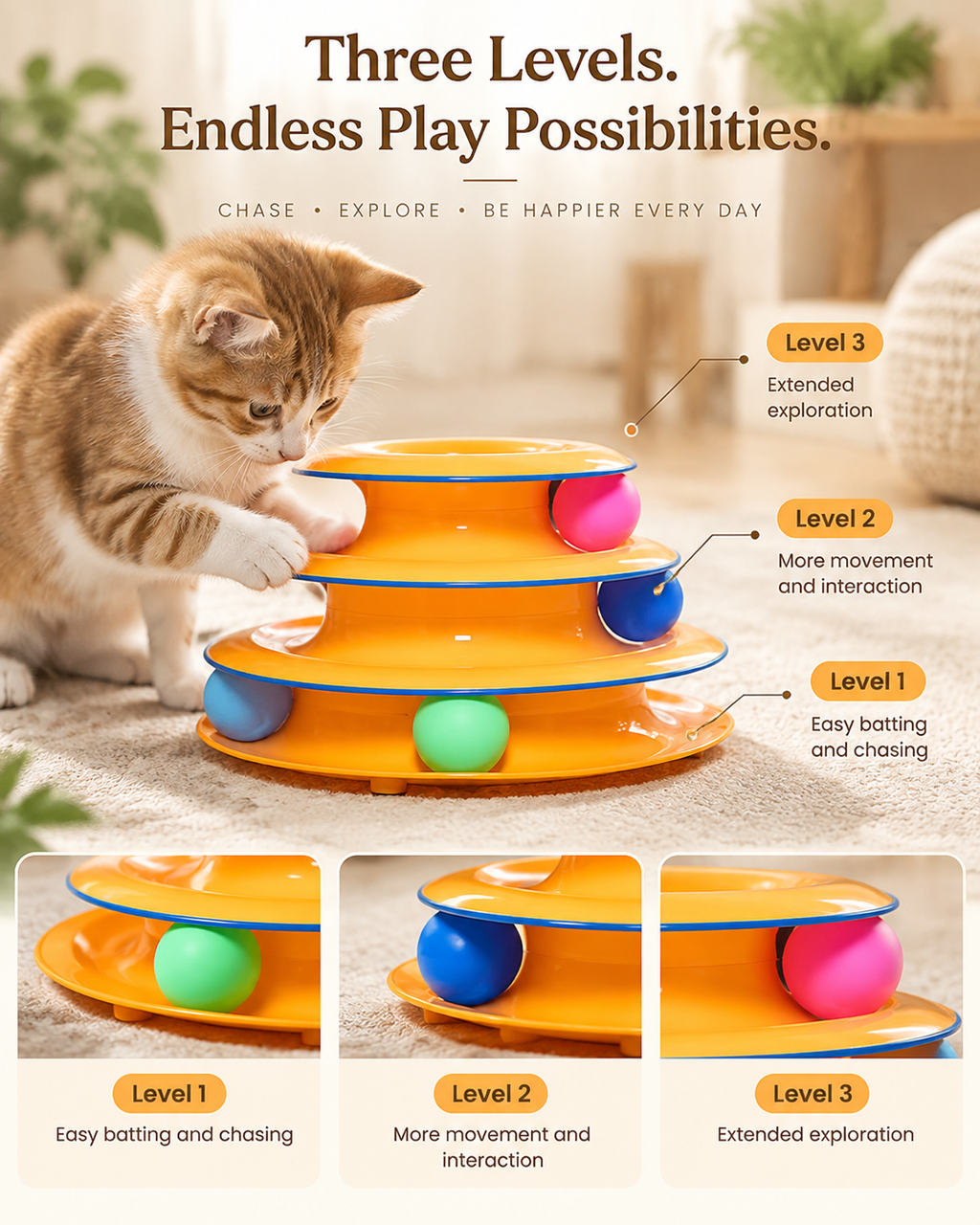Interactive Ball Track Cat Toy