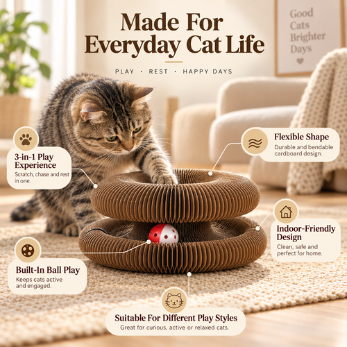 CurlNest 3-in-1 Interactive Cat Toy