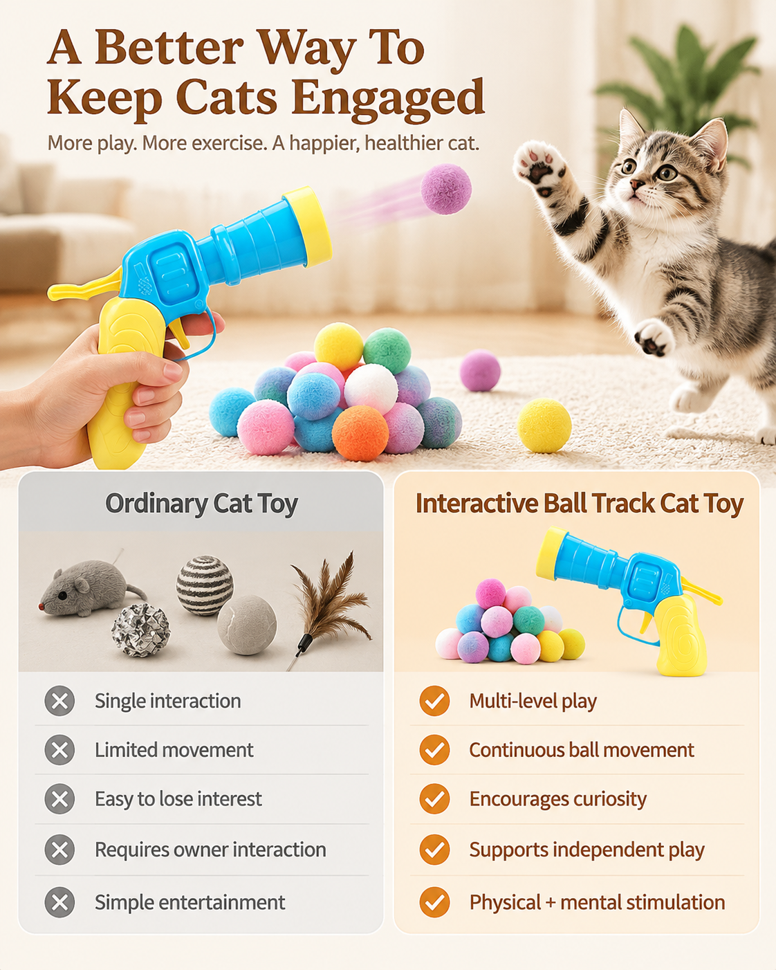 Interactive Ball Track Cat Toy